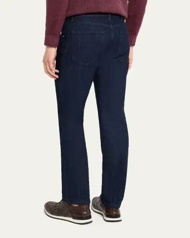 Kiton Men's Dark Wash Straight-Fit Jeans | Thumbnail 7 Kiton Men's Dark Wash Straight-Fit Jeans | Thumbnail 7