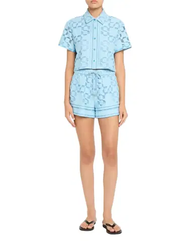 SIMKHAI Hannah Logo Pull-On Shorts | Thumbnail 1 SIMKHAI Hannah Logo Pull-On Shorts | Thumbnail 1
