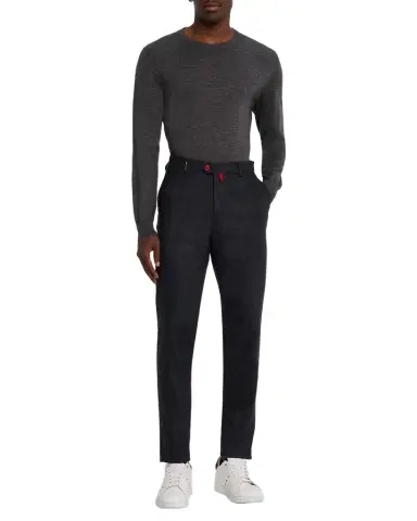 Kiton Men's Wool Flannel Slim Flat-Front Pants | Thumbnail 1 Kiton Men's Wool Flannel Slim Flat-Front Pants | Thumbnail 1