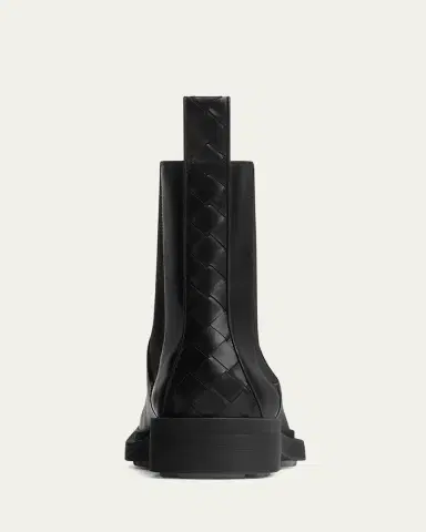 Bottega Veneta Men's Ben Smooth & Intrecciato Leather Chelsea Boots | Thumbnail 4 Bottega Veneta Men's Ben Smooth & Intrecciato Leather Chelsea Boots | Thumbnail 4