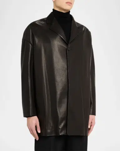 Fear of God Men's Oversized Single-Breasted Leather Blazer | Thumbnail 3 Fear of God Men's Oversized Single-Breasted Leather Blazer | Thumbnail 3
