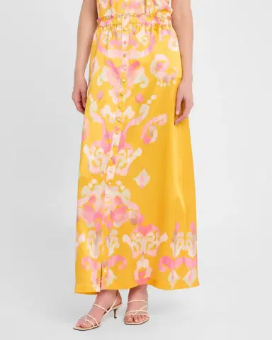 FIGUE Bastien Button-Front Silk Maxi Skirt | Thumbnail 4 FIGUE Bastien Button-Front Silk Maxi Skirt | Thumbnail 4