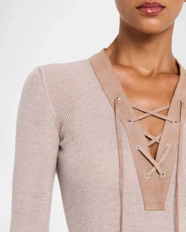 Golden Goose Journey Lace-Up Ribbed Wool Sweater | Thumbnail 5 Golden Goose Journey Lace-Up Ribbed Wool Sweater | Thumbnail 5