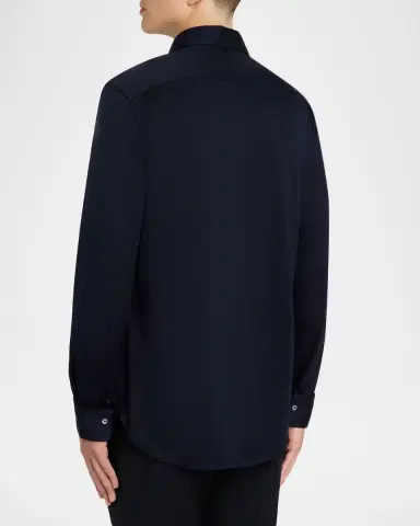 Canali Men 's Jersey Cotton and Lyocell Sport Shirt | Thumbnail 3 Canali Men 's Jersey Cotton and Lyocell Sport Shirt | Thumbnail 3