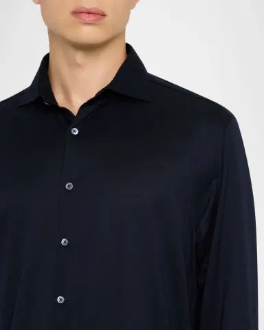 Canali Men 's Jersey Cotton and Lyocell Sport Shirt | Thumbnail 5 Canali Men 's Jersey Cotton and Lyocell Sport Shirt | Thumbnail 5
