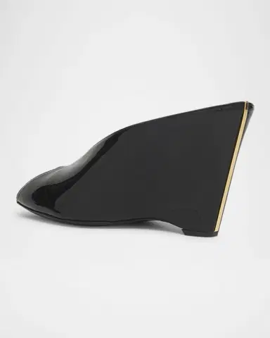 Ferragamo Alicia Patent Leather Peep-Toe Wedge Mules | Thumbnail 4 Ferragamo Alicia Patent Leather Peep-Toe Wedge Mules | Thumbnail 4