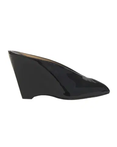 Ferragamo Alicia Patent Leather Peep-Toe Wedge Mules | Thumbnail 1 Ferragamo Alicia Patent Leather Peep-Toe Wedge Mules | Thumbnail 1