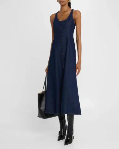 Good Work by Argent x Citizens of Humanity Farrow Sleeveless Cotton Denim Midi Dress | Thumbnail 3 Good Work by Argent x Citizens of Humanity Farrow Sleeveless Cotton Denim Midi Dress | Thumbnail 3