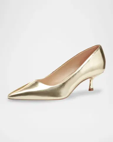 Marc Fisher LTD Calynna Metallic Leather Kitten-Heel Pumps | Thumbnail 2 Marc Fisher LTD Calynna Metallic Leather Kitten-Heel Pumps | Thumbnail 2
