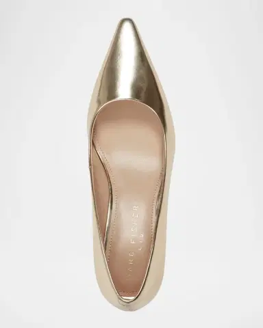 Marc Fisher LTD Calynna Metallic Leather Kitten-Heel Pumps | Thumbnail 3 Marc Fisher LTD Calynna Metallic Leather Kitten-Heel Pumps | Thumbnail 3