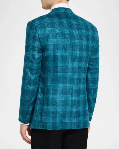 Stefano Ricci Men's Wool, Cashmere and Silk Plaid Single-Breasted Sport Coat | Thumbnail 3 Stefano Ricci Men's Wool, Cashmere and Silk Plaid Single-Breasted Sport Coat | Thumbnail 3