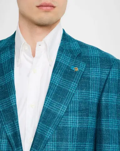 Stefano Ricci Men's Wool, Cashmere and Silk Plaid Single-Breasted Sport Coat | Thumbnail 5 Stefano Ricci Men's Wool, Cashmere and Silk Plaid Single-Breasted Sport Coat | Thumbnail 5