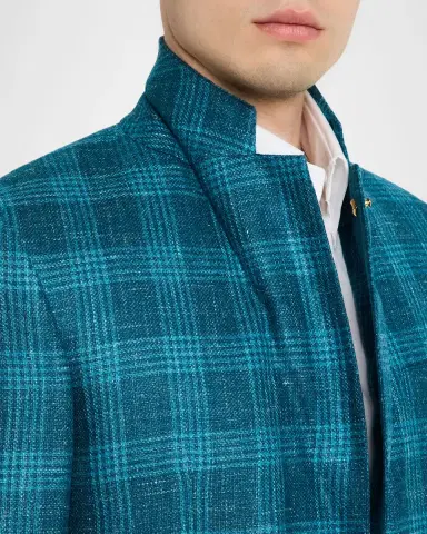 Stefano Ricci Men's Wool, Cashmere and Silk Plaid Single-Breasted Sport Coat | Thumbnail 7 Stefano Ricci Men's Wool, Cashmere and Silk Plaid Single-Breasted Sport Coat | Thumbnail 7