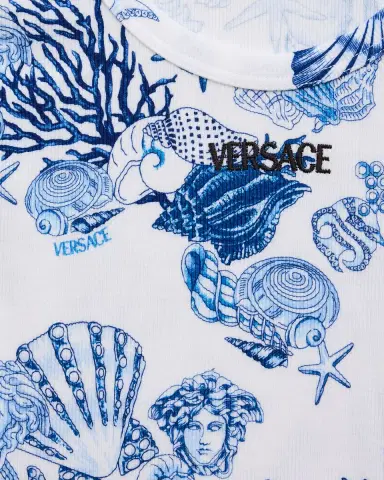 Versace Men's La Vacanza Cotton Rib Tank Top | Thumbnail 2 Versace Men's La Vacanza Cotton Rib Tank Top | Thumbnail 2