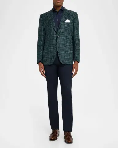 Kiton Men's Cashmere Multi-Check Sport Coat | Thumbnail 2 Kiton Men's Cashmere Multi-Check Sport Coat | Thumbnail 2