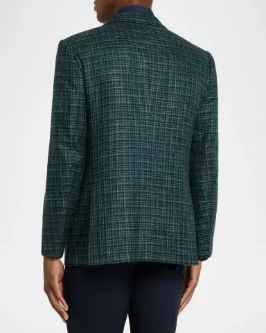 Kiton Men's Cashmere Multi-Check Sport Coat | Thumbnail 3 Kiton Men's Cashmere Multi-Check Sport Coat | Thumbnail 3