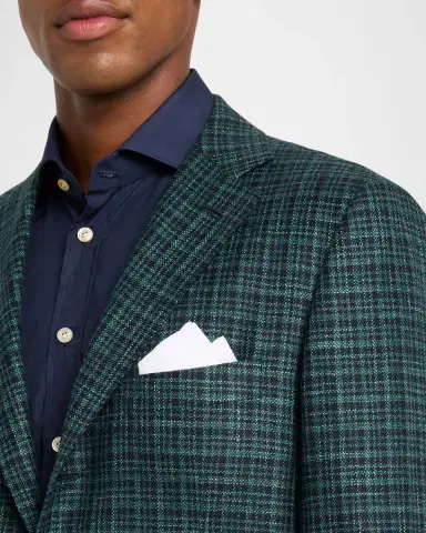 Kiton Men's Cashmere Multi-Check Sport Coat | Thumbnail 5 Kiton Men's Cashmere Multi-Check Sport Coat | Thumbnail 5