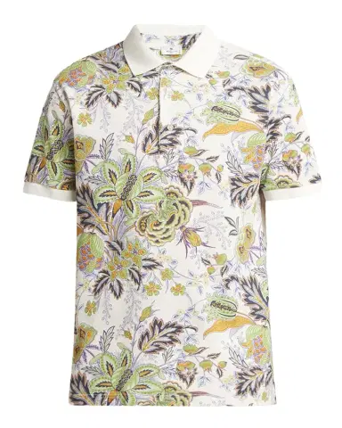 Etro Men 's Floral Palm Paisley Polo Shirt | Thumbnail 1 Etro Men 's Floral Palm Paisley Polo Shirt | Thumbnail 1
