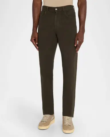 Canali Men 's Cotton-Stretch Straight Fit Five-Pocket Pants | Thumbnail 4 Canali Men 's Cotton-Stretch Straight Fit Five-Pocket Pants | Thumbnail 4