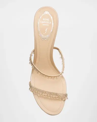 René Caovilla Satin Strass Chandelier Dual-Band Sandals | Thumbnail 6 René Caovilla Satin Strass Chandelier Dual-Band Sandals | Thumbnail 6