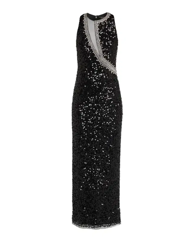 Bead-Trim Sequin Column Gown Bead-Trim Sequin Column Gown