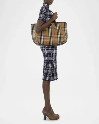 Burberry Highlands Large Check Tote Bag | Thumbnail 4 Burberry Highlands Large Check Tote Bag | Thumbnail 4