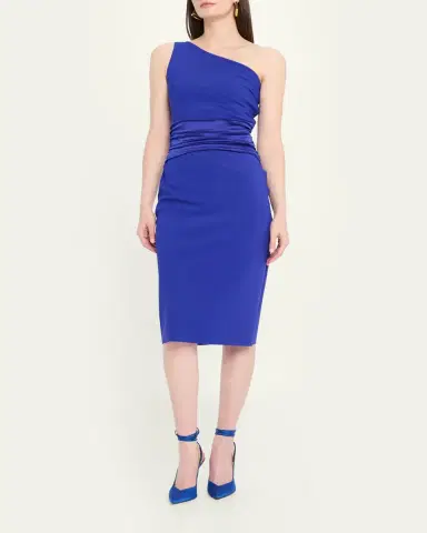 Chiara Boni La Petite Robe Ruched One-Shoulder Bodycon Satin Dress | Thumbnail 2 Chiara Boni La Petite Robe Ruched One-Shoulder Bodycon Satin Dress | Thumbnail 2