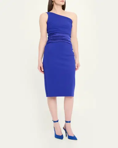 Chiara Boni La Petite Robe Ruched One-Shoulder Bodycon Satin Dress | Thumbnail 4 Chiara Boni La Petite Robe Ruched One-Shoulder Bodycon Satin Dress | Thumbnail 4