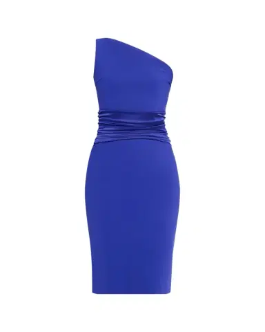 Chiara Boni La Petite Robe Ruched One-Shoulder Bodycon Satin Dress | Thumbnail 1 Chiara Boni La Petite Robe Ruched One-Shoulder Bodycon Satin Dress | Thumbnail 1