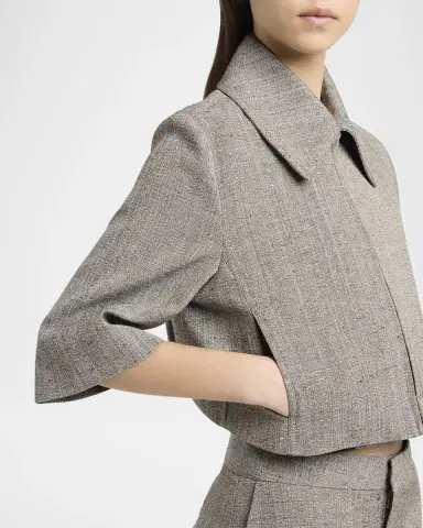 Bottega Veneta Knotted Melange Cropped Jacket | Thumbnail 4 Bottega Veneta Knotted Melange Cropped Jacket | Thumbnail 4