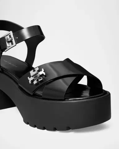 Tory Burch Turnlock Leather Lug-Heeled Platform Sandals | Thumbnail 3 Tory Burch Turnlock Leather Lug-Heeled Platform Sandals | Thumbnail 3
