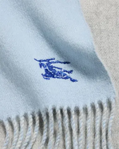 Burberry Men's Cashmere Double-Face EKD Embroidered Scarf | Thumbnail 4 Burberry Men's Cashmere Double-Face EKD Embroidered Scarf | Thumbnail 4