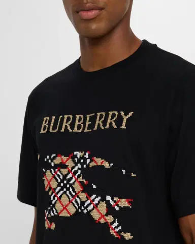 Burberry Men's Cotton Cross Stitch EKD Graphic T-Shirt | Thumbnail 5 Burberry Men's Cotton Cross Stitch EKD Graphic T-Shirt | Thumbnail 5