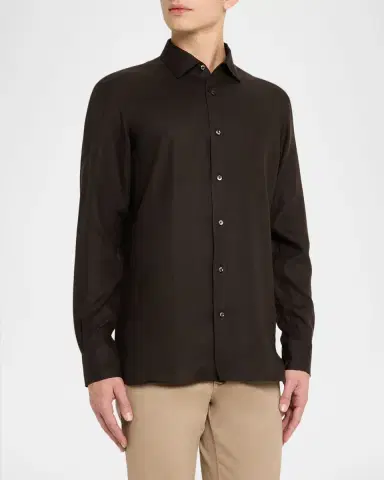 ZEGNA Men's Oasi Lino Classic Fit Button-Down Shirt | Thumbnail 4 ZEGNA Men's Oasi Lino Classic Fit Button-Down Shirt | Thumbnail 4