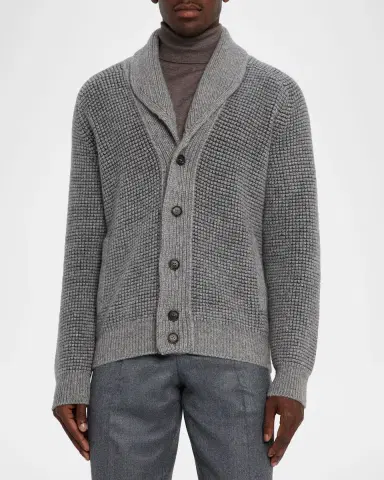 ZEGNA Men's Jacquard Knit Cardigan | Thumbnail 3 ZEGNA Men's Jacquard Knit Cardigan | Thumbnail 3