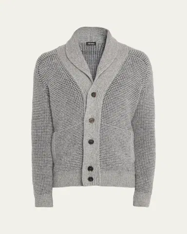 ZEGNA Men's Jacquard Knit Cardigan | Thumbnail 6 ZEGNA Men's Jacquard Knit Cardigan | Thumbnail 6