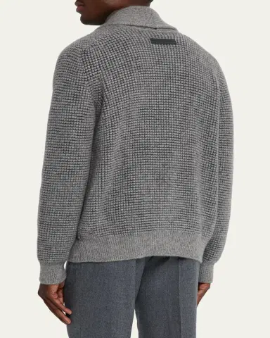 ZEGNA Men's Jacquard Knit Cardigan | Thumbnail 8 ZEGNA Men's Jacquard Knit Cardigan | Thumbnail 8