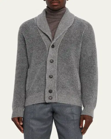 ZEGNA Men's Jacquard Knit Cardigan | Thumbnail 9 ZEGNA Men's Jacquard Knit Cardigan | Thumbnail 9