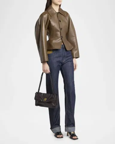 Bottega Veneta Knot Flap Leather Shoulder Bag | Thumbnail 4 Bottega Veneta Knot Flap Leather Shoulder Bag | Thumbnail 4