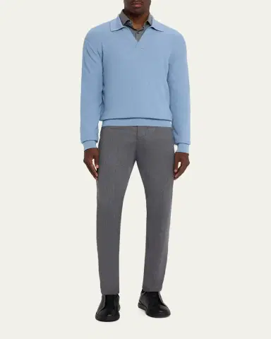 ZEGNA Men's Melange Cashco Sport Shirt | Thumbnail 6 ZEGNA Men's Melange Cashco Sport Shirt | Thumbnail 6