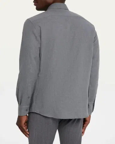 ZEGNA Men's Melange Cashco Sport Shirt | Thumbnail 7 ZEGNA Men's Melange Cashco Sport Shirt | Thumbnail 7