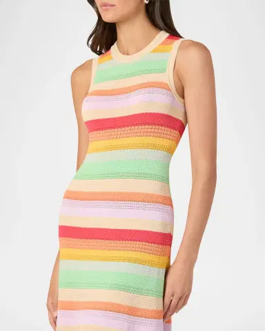 Shoshanna Keira Striped Mixed-Knit Midi Dress | Thumbnail 4 Shoshanna Keira Striped Mixed-Knit Midi Dress | Thumbnail 4