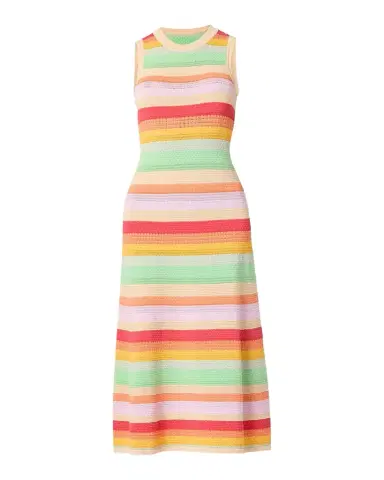Shoshanna Keira Striped Mixed-Knit Midi Dress | Thumbnail 1 Shoshanna Keira Striped Mixed-Knit Midi Dress | Thumbnail 1