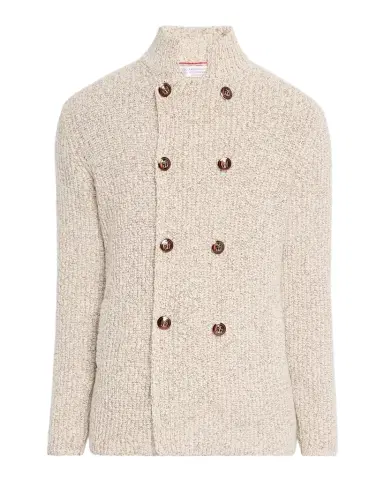Brunello Cucinelli Men 's Wool, Silk, and Cashmere Double-Breasted Cardigan | Thumbnail 1 Brunello Cucinelli Men 's Wool, Silk, and Cashmere Double-Breasted Cardigan | Thumbnail 1