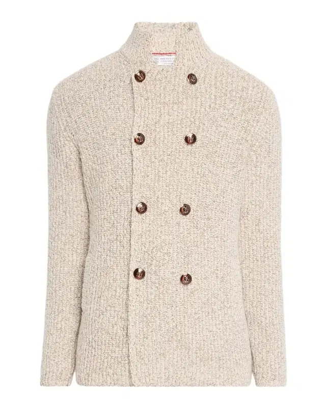 Men 's Wool, Silk, and Cashmere Double-Breasted Cardigan Men 's Wool, Silk, and Cashmere Double-Breasted Cardigan