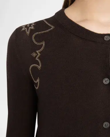Zadig & Voltaire Missya Western Strass Cashmere Cardigan | Thumbnail 4 Zadig & Voltaire Missya Western Strass Cashmere Cardigan | Thumbnail 4