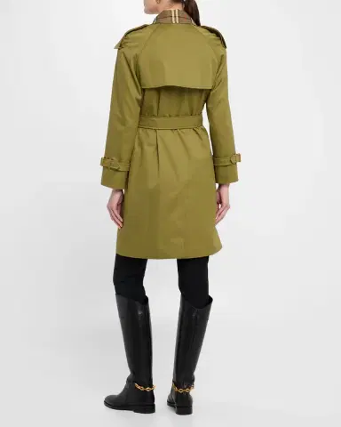 Burberry Castleford Check-Collar Belted Double-Breasted Trench Coat | Thumbnail 3 Burberry Castleford Check-Collar Belted Double-Breasted Trench Coat | Thumbnail 3