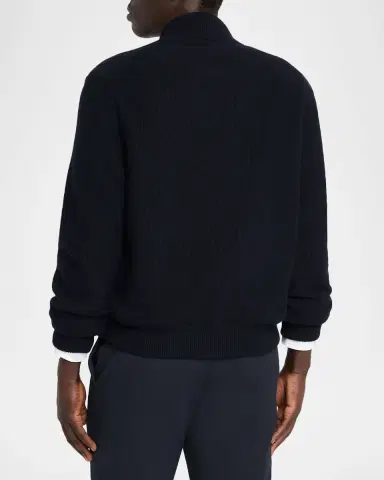 dunhill Men's Cotton and Cashmere Knit Full-Zip Bomber Sweater | Thumbnail 3 dunhill Men's Cotton and Cashmere Knit Full-Zip Bomber Sweater | Thumbnail 3