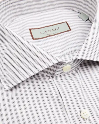 Canali Men 's Classic-Fit Stripe Cotton Dress Shirt | Thumbnail 2 Canali Men 's Classic-Fit Stripe Cotton Dress Shirt | Thumbnail 2