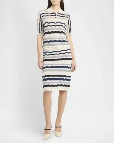 Bottega Veneta Zigzag Striped Knitwear Skirt | Thumbnail 2 Bottega Veneta Zigzag Striped Knitwear Skirt | Thumbnail 2